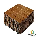 9er-Set Massivholz-Klickfliese aus Akazienholz, ca. 30 x 30 cm - Braun