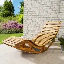 Ergonomische Schwungliege / Saunaliege aus Akazienholz, trennbar - FSC® zertifiziert