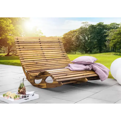 [1199731-196247] Ergonomische Doppelschwungliege XXL Saunaliege aus Akazienholz - FSC® zertifiziert